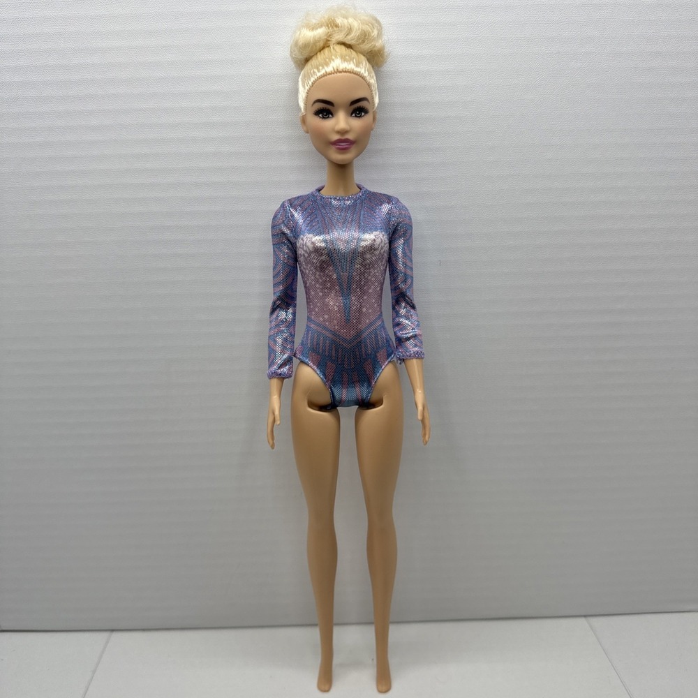 Barbie Rhythmic Gymnast Daya Face Blonde Bun GTN65 U151 Doll Purple‎ Leotard